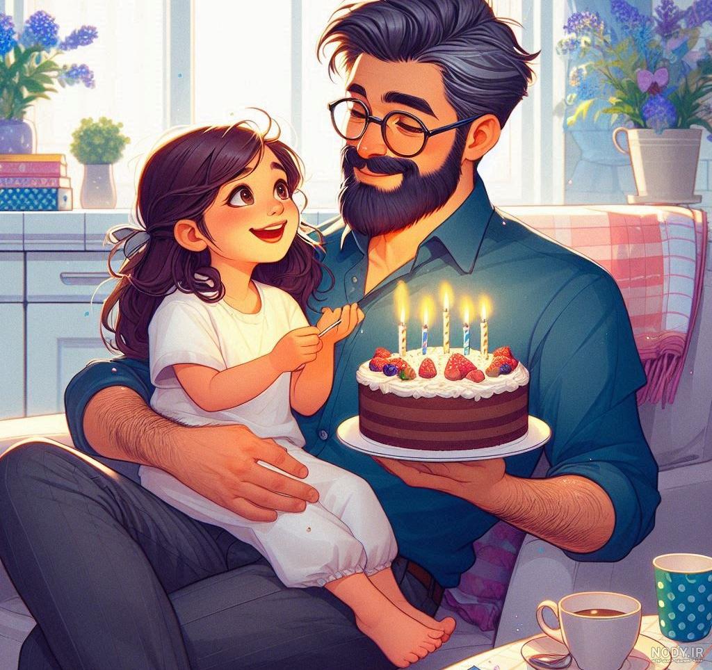 عکس تولد دختر پدری