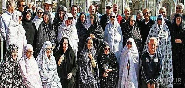 حدیث فولادوند با چادر به همراه همسرش در مشهد مقدس - ریسک نیوز