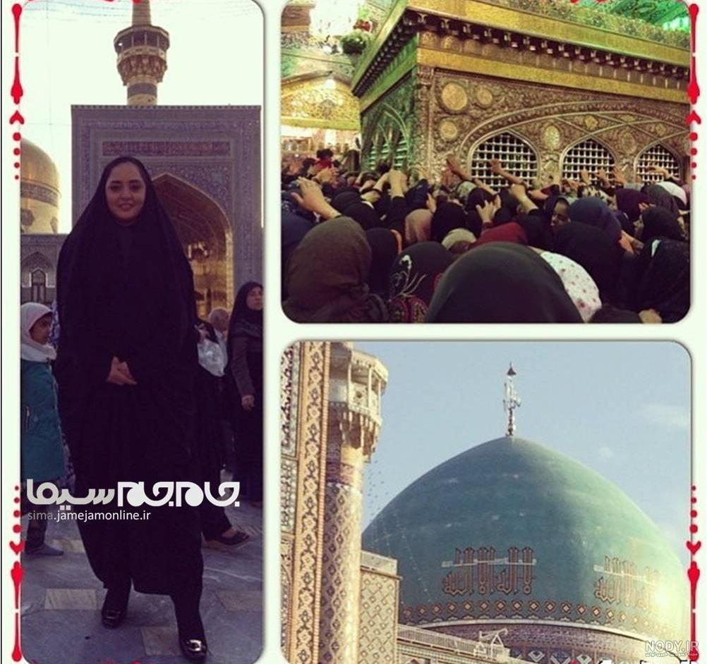 عکس حرم امام رضا با گل نرگس عکس حرم امام رضا با گل نرگس