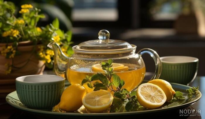 عکس چای و لیمو