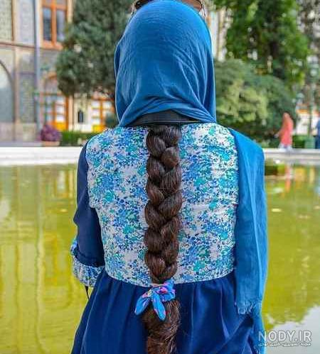 عکس خفن عکس دختر از پشت سر با شال طبیعی