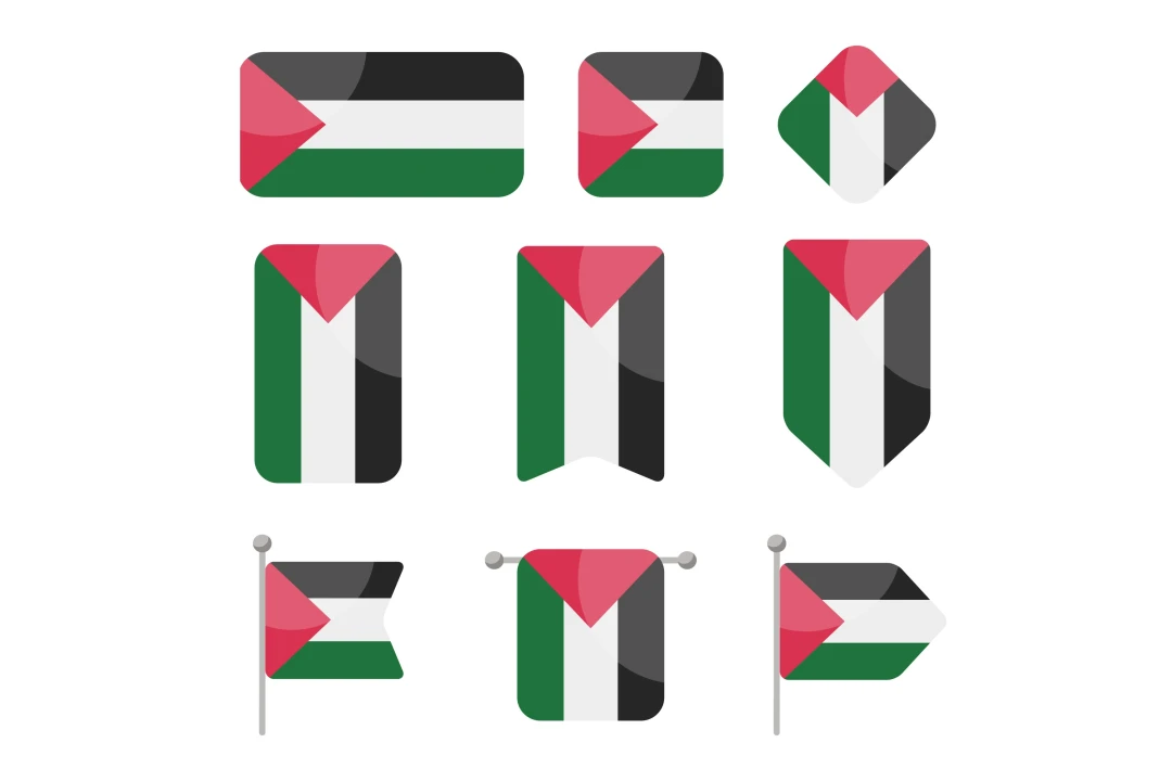 عکس پرچم کشور فلسطین روی دیوار | تیک طرح مرجع گرافیک ایران