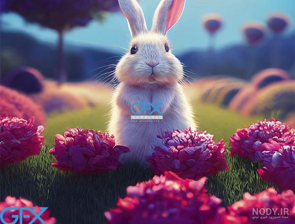 نقاشی خرگوش آسان برای کلاس اولی ها - دفتر انشا