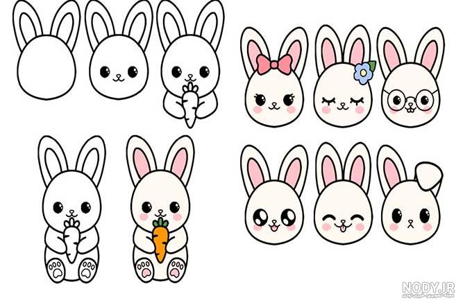 نقاشی خرگوش کودکانه 2024؛ آموزش و ایده مناسب تمام سنین با گوش های دراز  بانمک - گلی خانوم