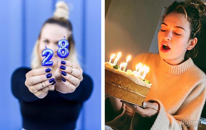 عکس دختر با کیک تولد بدون چهره