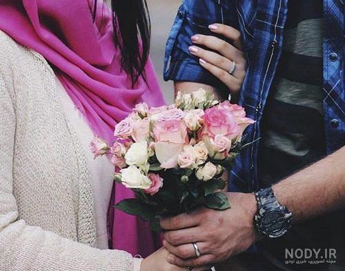 25 مدل از بهترین ژست عکس عروس با دسته گل طبیعی