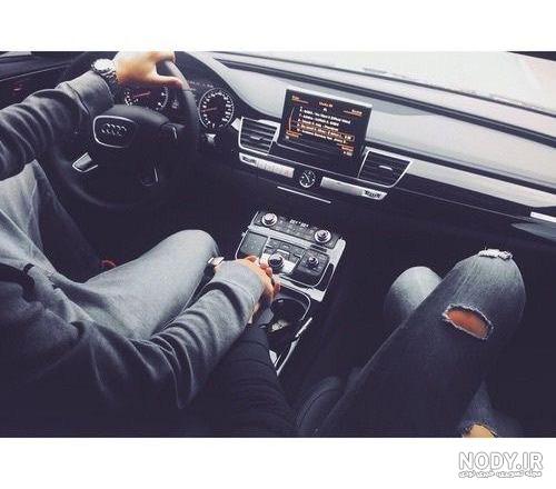 دست عکس عاشقانه دونفره داخل ماشین ایرانی