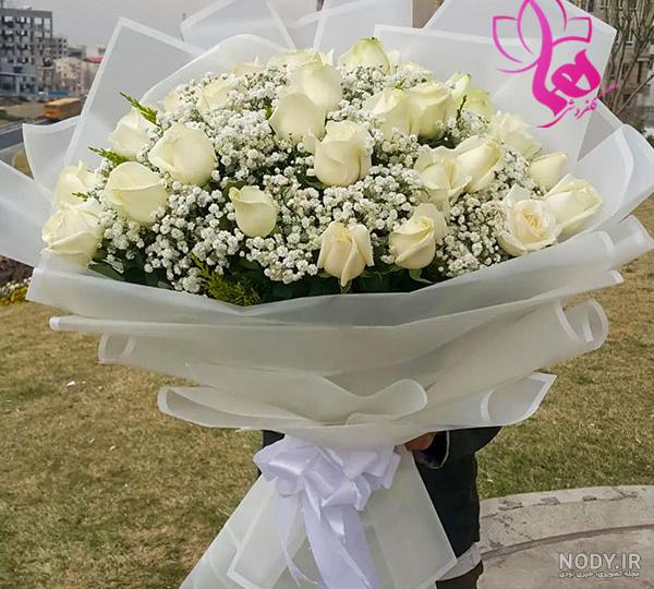 دسته گل رز سفید هلندی طرح سفید برفی | اطلس گل | Atlas Flower دسته گل رز سفید هلندی طرح سفید برفی | اطلس گل | Atlas Flower