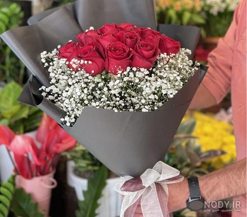 دسته گل عروس رز قرمز | گل آف