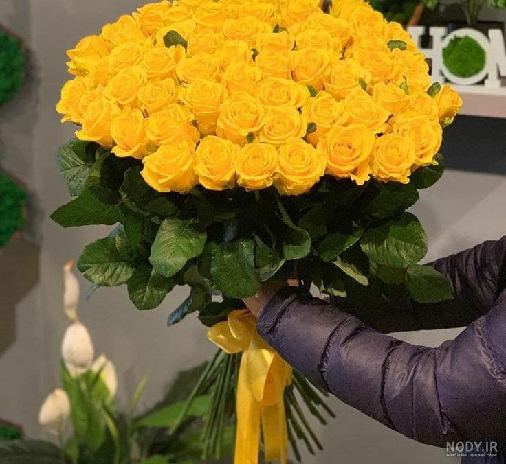 دسته گل قیفی رز زرد ۴۰ شاخه | دسته گل قیفی گل رز زرد هلندی | راتارز RataRose دسته گل قیفی رز زرد ۴۰ شاخه | دسته گل قیفی گل رز زرد هلندی | راتارز RataRose