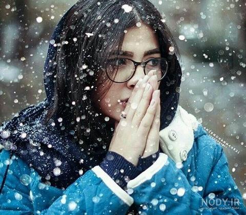 عکس دخترانه با برف