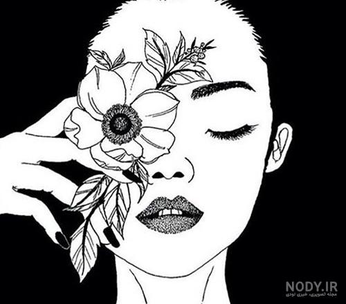 عکس دخترانه سیاه سفید برای پروفایل