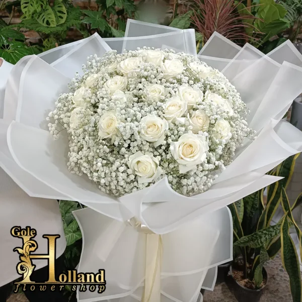 عکس دسته گل رز سفید عروس عکس دسته گل رز سفید عروس