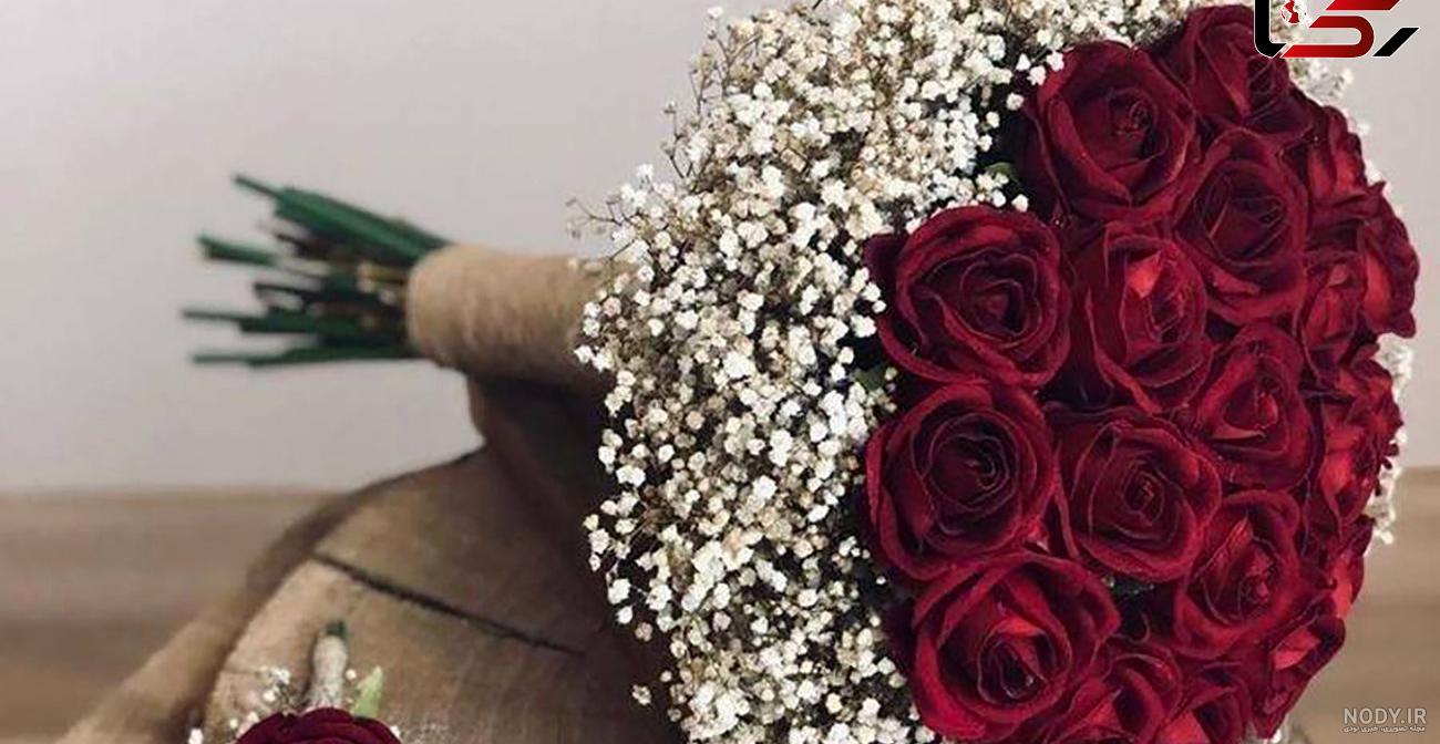 عکس دسته گل عروس با گل رز