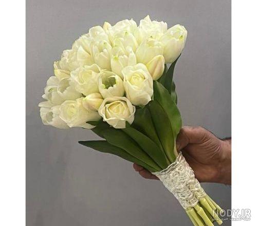 عکس دسته گل لاله سفید ❤️ [ بهترین تصاویر ]