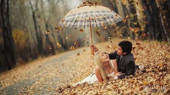 عکس عاشقانه دونفره بدون متن زیر بارون - عکس نودی