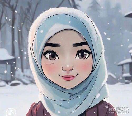 عکس پروفایل دختر با حجاب در برف - دفتر انشا