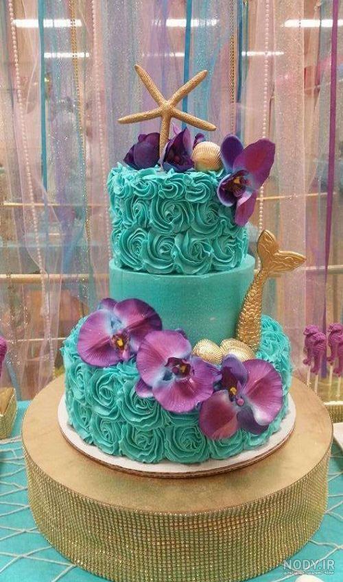 عکس کیک دخترانه آبی عکس کیک دخترانه آبی