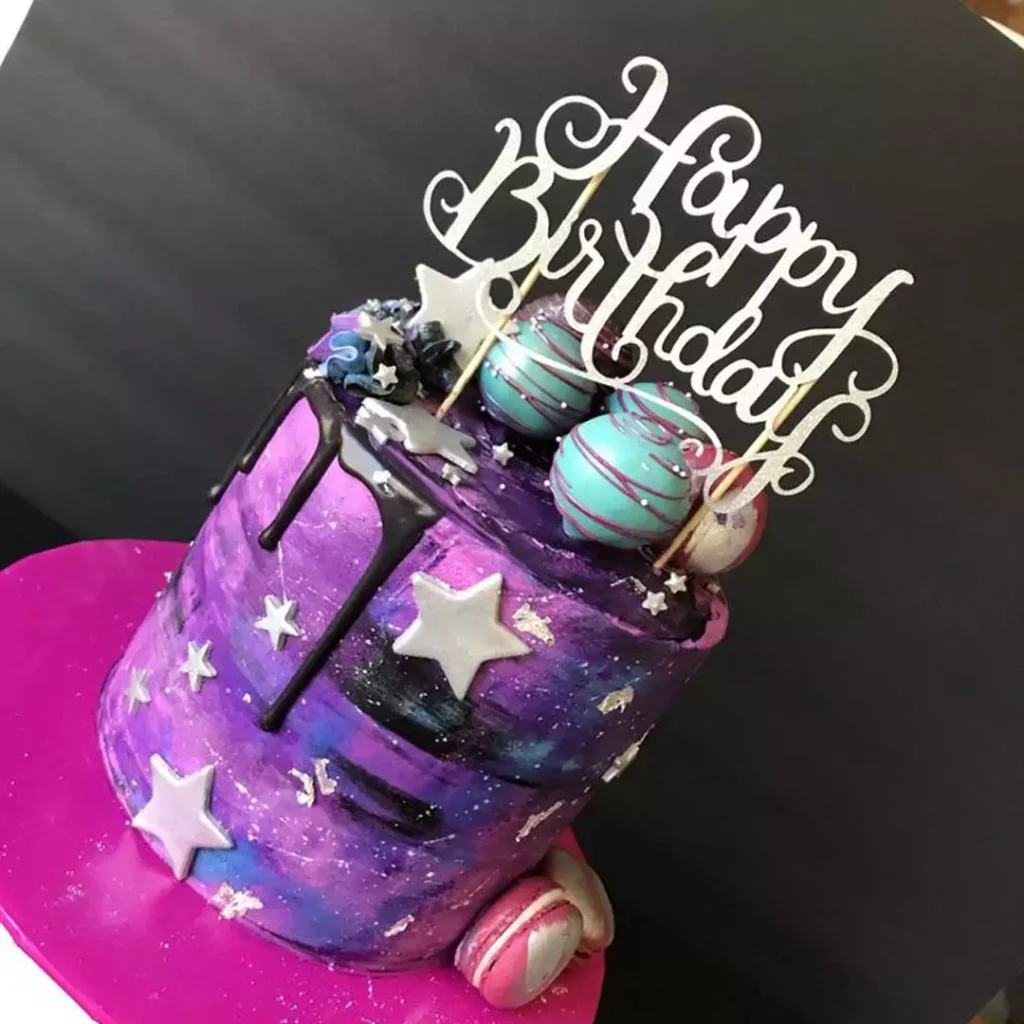 عکس کیک دخترانه بنفش