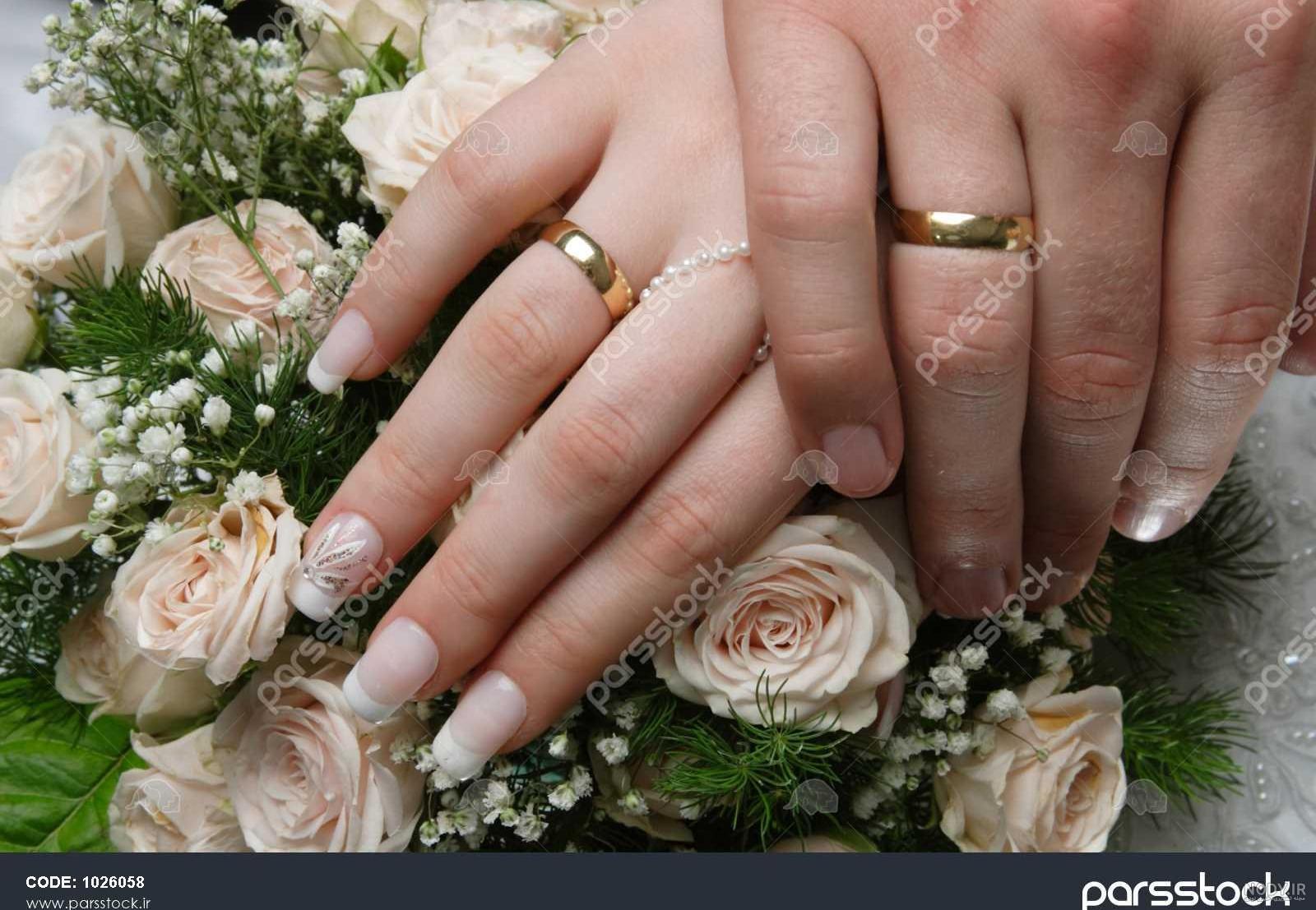 عکس گل رز و حلقه های نامزدی