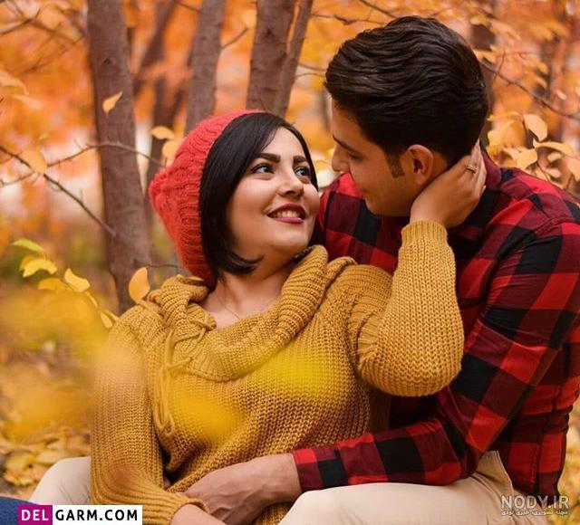 ژست عکس تولد دو نفره در طبیعت - عکس نودی