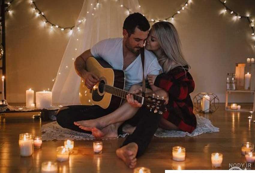 ژست عکس تولد دونفره در فضای باز - عکس نودی