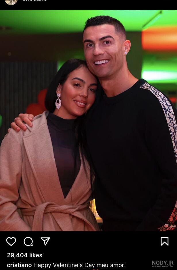 زشت عکس بوسه رونالدو و همسرش اینستاگرام