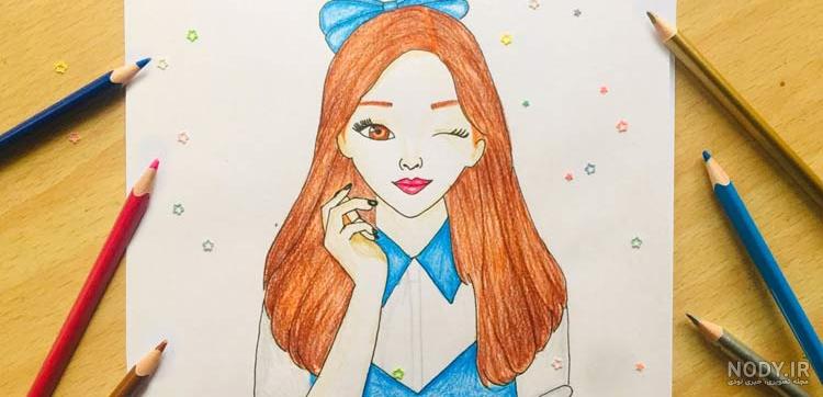💜💙نقاشی ساده دختر💙💜 - عکس ویسگون