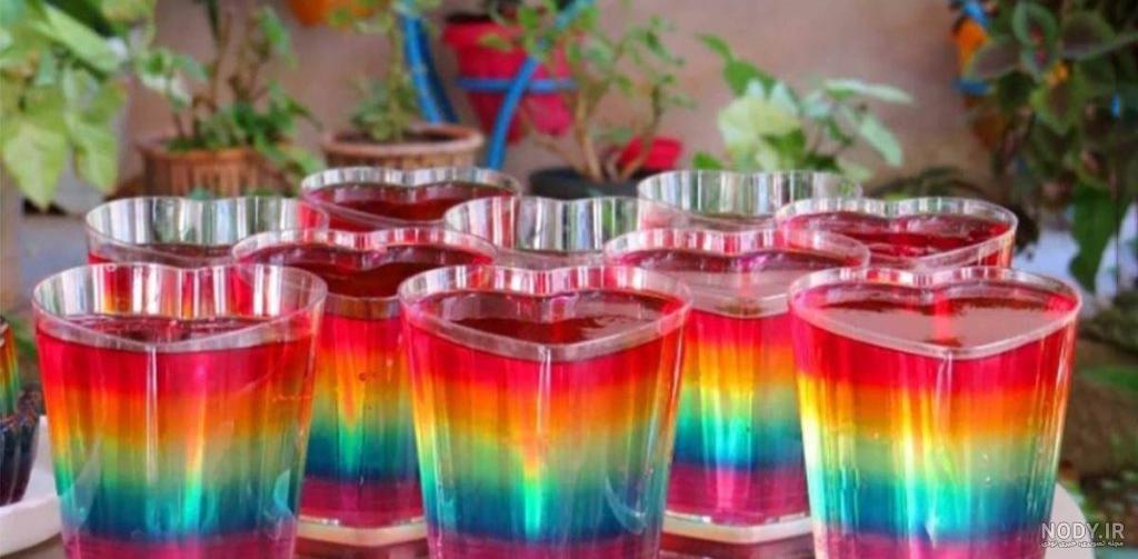 طرز تهیه ژله رنگین کمان شیک و خوشمزه به روش مجلسی