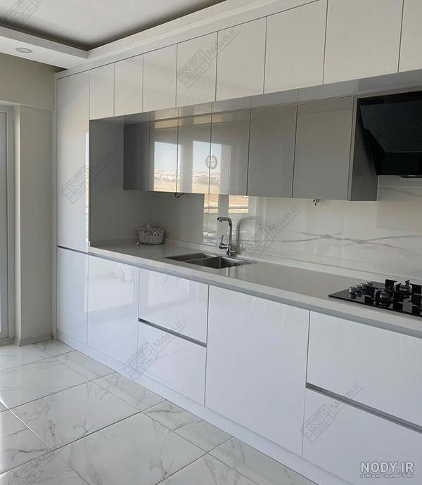 29 مدل کابینت سفید طوسی جدید، مات، براق - دکوچید