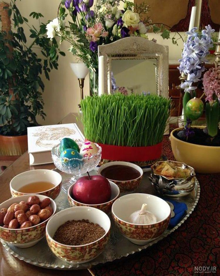 عکس سفره هفت سین داخل سینی