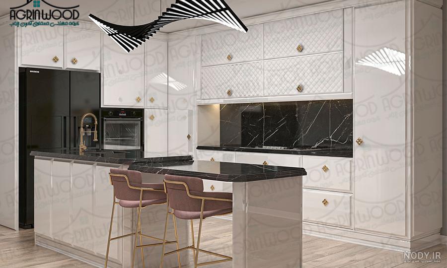 عکس کابینت سفید مشکی براق عکس کابینت سفید مشکی براق