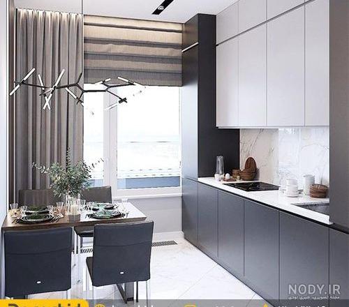 کابینت فرامید سفید طوسی - عکس کابینت فوق برجسته 2022