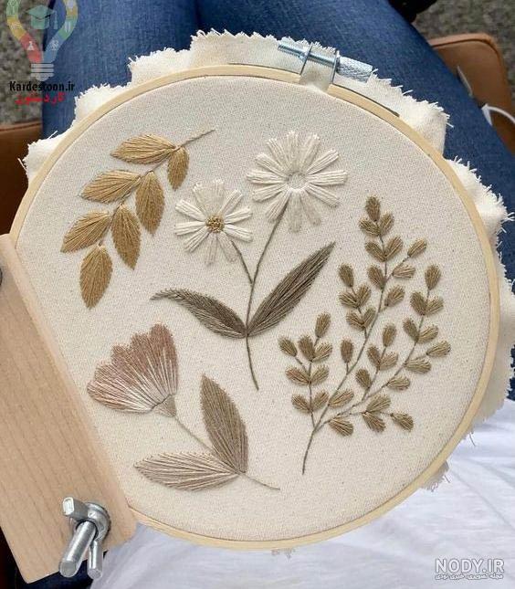 آموزش گلدوزی ساده با دست پنج مدل گل خوشگل روی پارچه برای با سلیقه ها