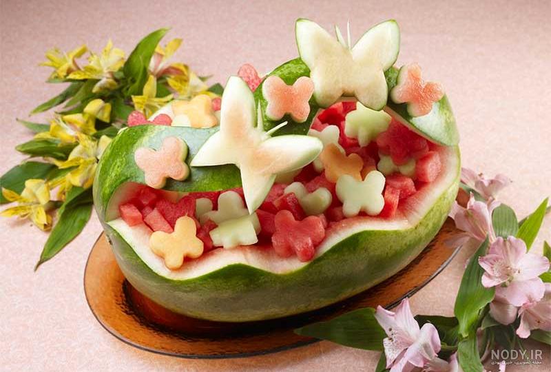 تزیین هندوانه شب یلدا بدون برش + تزیین هندوانه ساده و راحت تزیین هندوانه شب یلدا بدون برش + تزیین هندوانه ساده و راحت