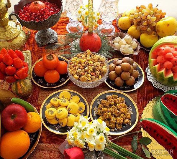 عکس تزیین شب یلدا سفره