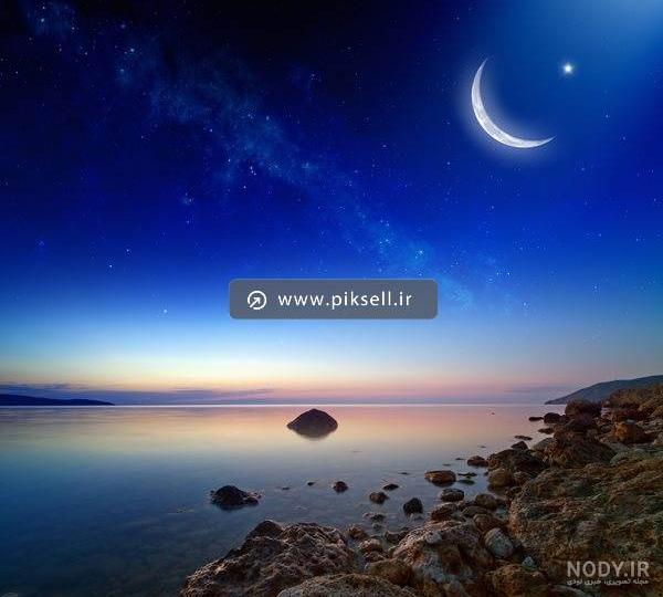 عکس شب ماه و ستاره