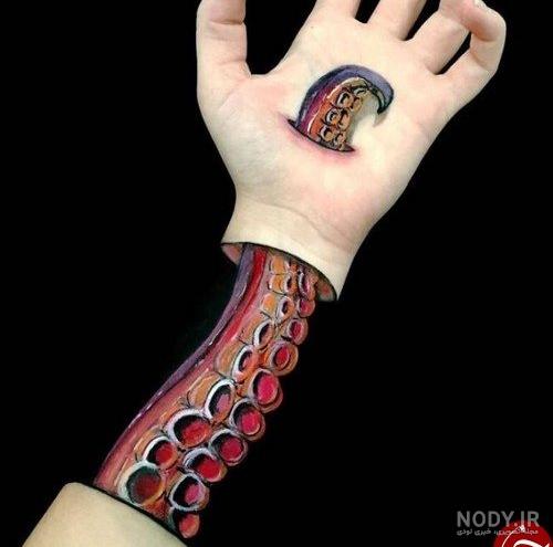 نقاشی‌ های سه بعدی روی دست | نقاشی‌ های سه بعدی باور نکردنی روی دست!
