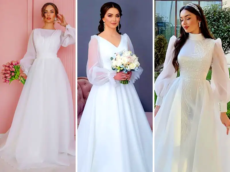 تصاویری دیدنی و بینظیر از انواع مدل لباس عروس ساده ویژه سال 2021 تصاویری دیدنی و بینظیر از انواع مدل لباس عروس ساده ویژه سال 2021
