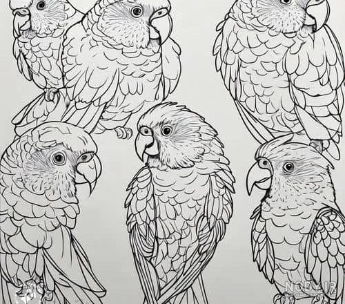 4 وکتور طوطی رنگی روی درخت و در حال پرواز » پیکاسور