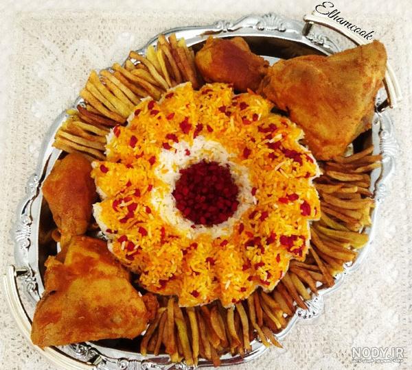 عکس غذای نذری زرشک پلو با مرغ