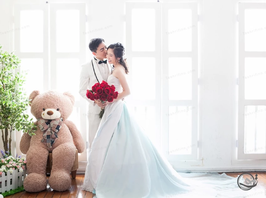 جدیدترین ژست عکس آتلیه عروس و داماد ❤️ [ بهترین تصاویر ]