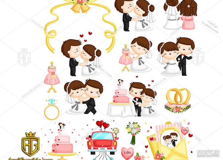 عکس نقاشی فانتزی عروس و داماد ❤️ [ بهترین تصاویر ]