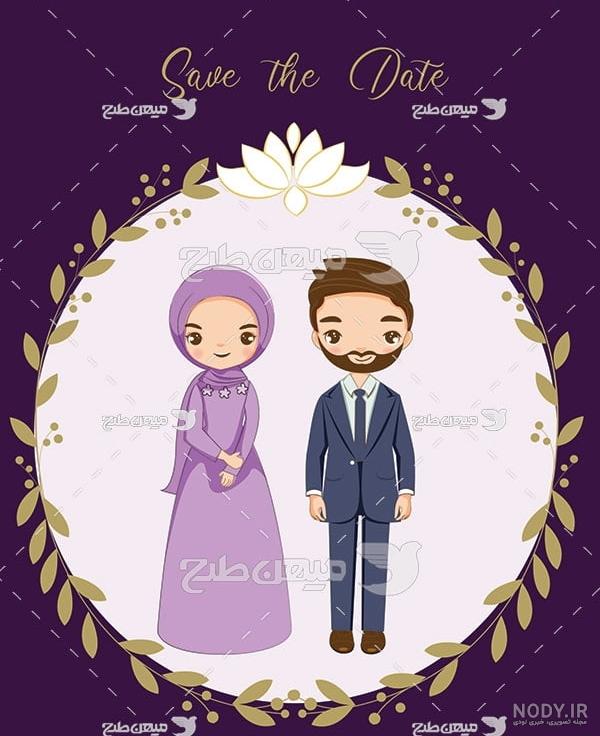 عکس نقاشی فانتزی عروس و داماد ❤️ [ بهترین تصاویر ]