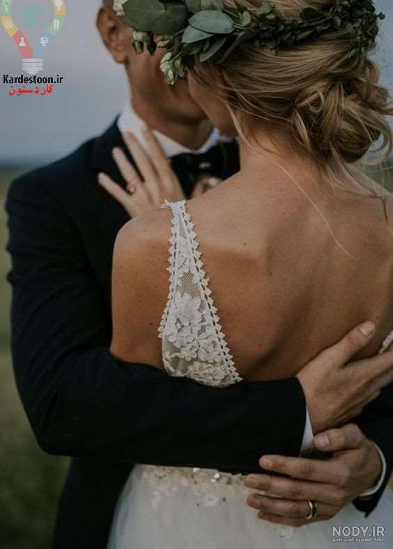 مدل ژست عکس عروس و داماد در تالار، باغ و آتلیه [ ژست عکس عروسی جدید ]