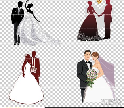 دانلود مجموعه تصاویر وکتور عروس و داماد Wedding Couples Vector