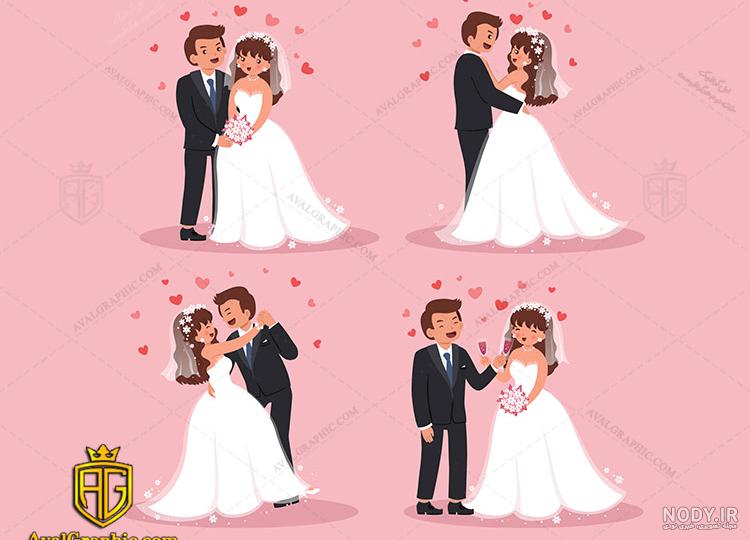 عکس عروس و داماد از پشت سر