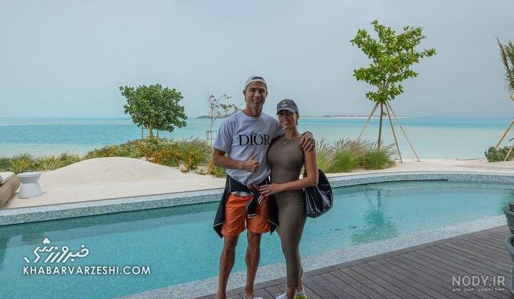 عکس رونالدو و همسرش در ساحل