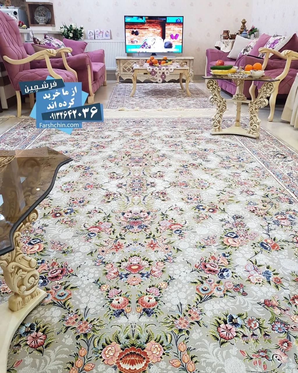 فرش 1200 شانه گل برجسته افشان گل ریز فیلی ⭐ | فرش ساویز بافت