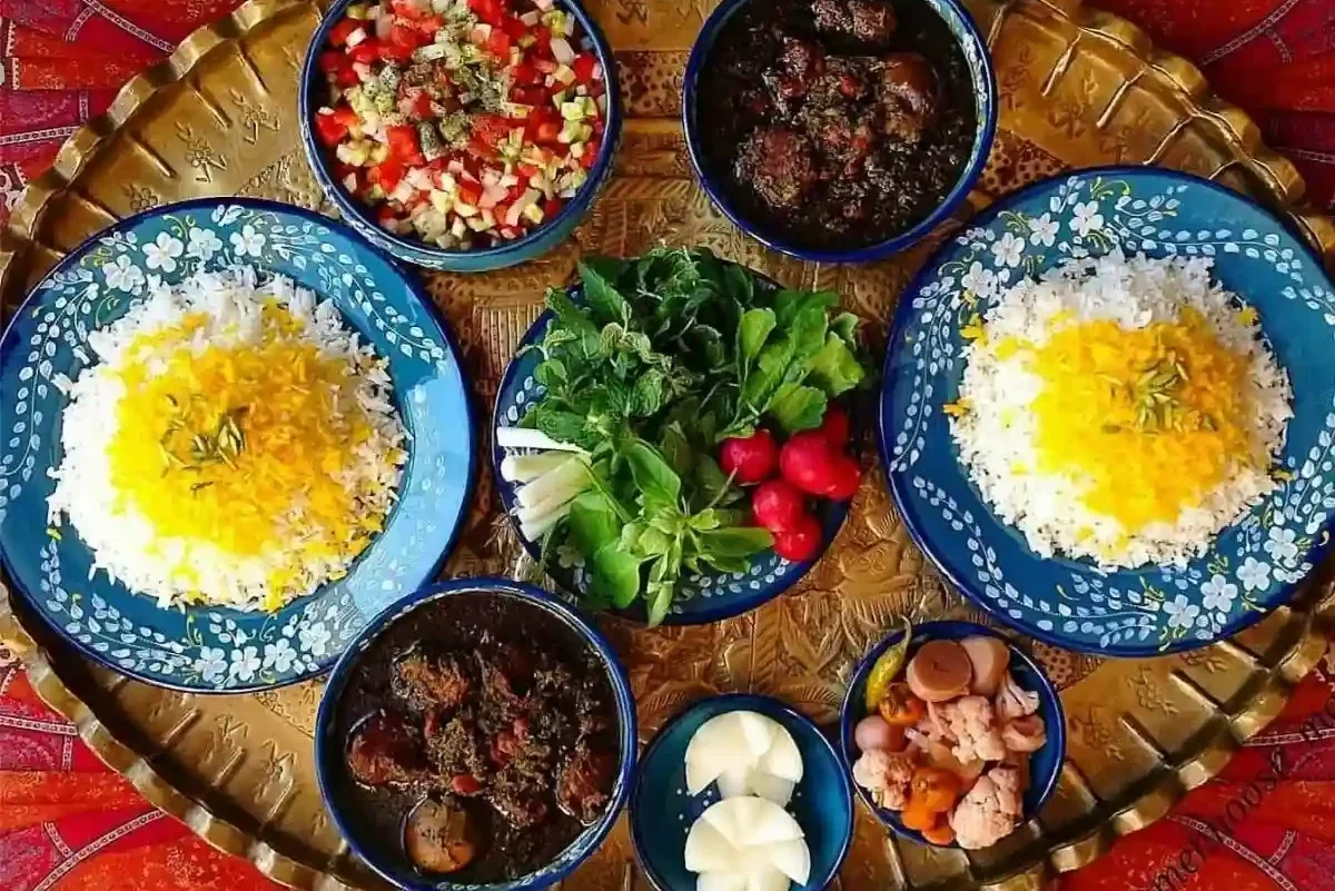 تزیین خورشت سبزی و عکس تزیین قورمه سبزی و برنج - السن